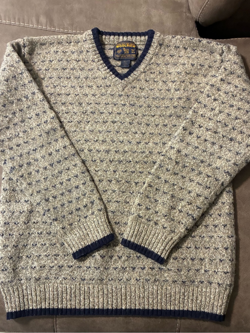 Vintage Woolrich Men’s Pullover Sweater Wool Blend Fair Isle Size XL Made in USA